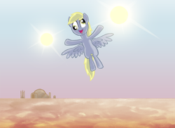 Size: 1000x727 | Tagged: safe, artist:willdrawforfood1, derpy hooves, pegasus, pony, female, mare, star wars, tatooine