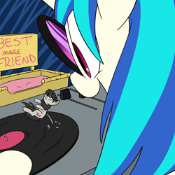 Size: 700x700 | Tagged: safe, artist:goat train, dj pon-3, octavia melody, vinyl scratch, earth pony, pony, unicorn, micro, record