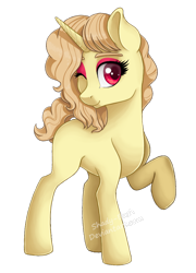 Size: 740x1025 | Tagged: safe, artist:shady-bush, oc, oc only, oc:diana, pony, unicorn, female, mare, one eye closed, simple background, solo, transparent background, wink