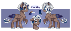 Size: 2253x972 | Tagged: safe, artist:shady-bush, oc, pegasus, pony, male, reference sheet, solo, stallion, tongue out, two toned wings, wings