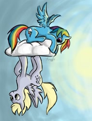 Size: 1500x1978 | Tagged: safe, artist:viperviolist, derpy hooves, rainbow dash, pegasus, pony, female, mare