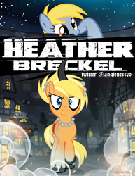 Size: 695x900 | Tagged: safe, artist:pixelkitties, derpy hooves, oc, oc:heather breckel, changeling, hybrid, pegasus, pony, attack on titan, curved horn, female, giant derpy hooves, giant pony, heather breckel, macro, mare, pixelkitties' brilliant autograph media artwork, ponified, unshorn fetlocks