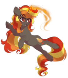 Size: 2373x2732 | Tagged: safe, artist:shady-bush, oc, oc:scarlet, pony, unicorn, female, magic, mare, simple background, solo, transparent background