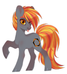 Size: 1872x2070 | Tagged: safe, artist:shady-bush, oc, oc:drax, earth pony, pony, mare rule 63, one eye closed, simple background, solo, tongue out, transparent background, wink
