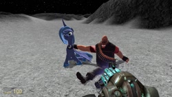 Size: 1366x768 | Tagged: safe, princess luna, alicorn, pony, gmod, heavy, moon, s1 luna, team fortress 2