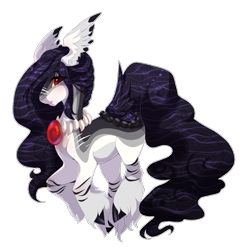 Size: 1128x1176 | Tagged: safe, artist:shady-bush, oc, oc:nyx (stygian-nyx), original species, simple background, solo, transparent background, wing ears