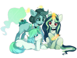 Size: 1600x1200 | Tagged: safe, artist:shady-bush, oc, oc only, oc:alli gator, oc:cassiopeia, earth pony, original species, pony, unicorn, choker, magic, mirror, scented pony, simple background, transparent background