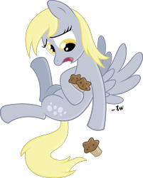 Size: 3005x3733 | Tagged: safe, artist:anders-art, derpy hooves, pegasus, pony, female, high res, mare, muffin, simple background, solo, transparent background, vector