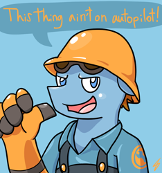 Size: 934x1000 | Tagged: safe, artist:joehoofer, oc, oc only, oc:joe hoofer, engineer, team fortress 2