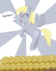 Size: 2000x2552 | Tagged: safe, artist:mikoruthehedgehog, derpy hooves, pegasus, pony, female, high res, mare, muffin, solo