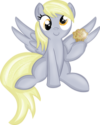 Size: 725x900 | Tagged: safe, artist:rayodragon, derpy hooves, pegasus, pony, female, mare, muffin, simple background, transparent background, vector