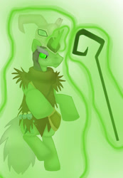 Size: 900x1300 | Tagged: safe, artist:edfanjoy, crossover, floating, green, merasmus, ponified, solo, team fortress 2