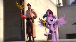 Size: 1366x768 | Tagged: safe, artist:fezwearingdoctor, twilight sparkle, twilight sparkle (alicorn), alicorn, pony, 3d, female, gmod, mare, medic, team fortress 2, twilight scepter