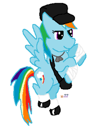 Size: 283x346 | Tagged: safe, artist:mochifairy, derpibooru import, rainbow dash, pegasus, pony, crossover, scout, solo, team fortress 2