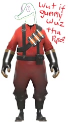 Size: 565x1044 | Tagged: safe, gummy, exploitable meme, meme, pyro, team fortress 2, wut if gummy wuz a meme