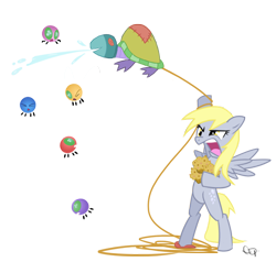 Size: 720x684 | Tagged: safe, artist:yikomega, derpy hooves, parasprite, pegasus, pony, female, mare