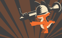 Size: 1280x800 | Tagged: safe, artist:1nfy, spike, dragon, gun, rocket launcher, soldier, solo, team fortress 2