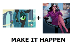 Size: 1337x796 | Tagged: safe, derpibooru import, queen chrysalis, changeling, changeling queen, exploitable meme, female, make it happen, meta, team fortress 2