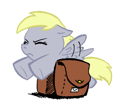 Size: 675x581 | Tagged: artist needed, safe, derpy hooves, filly, mail, solo