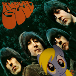 Size: 721x721 | Tagged: safe, derpy hooves, pony, album cover, george harrison, irl, john lennon, paul mccartney, photo, ponies in real life, ringo starr, the beatles, vector