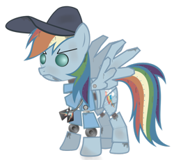 Size: 900x829 | Tagged: safe, artist:avastindy, derpibooru import, rainbow dash, pegasus, pony, robot, dashbot, mare vs machine, scout, team fortress 2