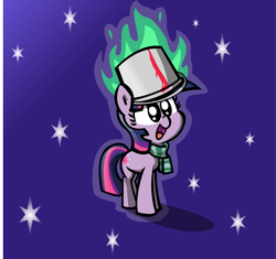 Size: 3335x3141 | Tagged: safe, artist:elslowmo, artist:spaghetticen145, artist:tess, twilight sparkle, bucket, clothes, fire, hat, headbucket, scarf, solo, team fortress 2, tf2 hat, vector