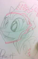 Size: 332x516 | Tagged: safe, artist:andypriceart, derpibooru import, pinkie pie, earth pony, pony, mirage, ponified, solo, video game, warframe