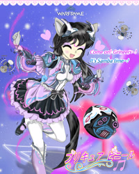 Size: 3200x4000 | Tagged: safe, artist:avchonline, octavia melody, human, canterlot royal ballet academy, clothes, dress, eared humanization, eyes closed, humanized, mary janes, octavia (warframe), open mouth, precure, raised leg, smiling, socks, tailed humanization, warframe