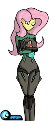 Size: 1508x3320 | Tagged: safe, artist:az-derped-unicorn, fluttershy, equestria girls, clothes, crossover, humanized, nyx (warframe), solo, video game, warframe