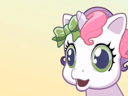 Size: 631x471 | Tagged: safe, sweetie belle (g3), g3.5, newborn cuties, once upon a my little pony time, over two rainbows, dead eyes, g3.75, horror, meme fuel, open mouth, solo, stare into your soul, staring into your soul