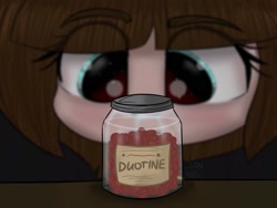 Size: 1600x1200 | Tagged: safe, artist:janelearts, pony, fran bow, horror, pills, ponified, video game