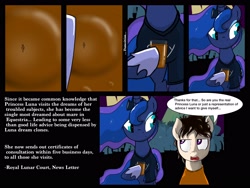 Size: 3264x2448 | Tagged: safe, princess luna, oc, oc:kissing kings, alicorn, pony, comic, dream, micro