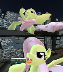 Size: 1366x1560 | Tagged: source needed, useless source url, safe, artist:gmodpon-e, apple bloom, applejack, big macintosh, fluttershy, earth pony, pony, 3d, better source needed, bus, comic, flutterbat, gmod, imminent vore, macro, male, stallion