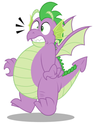 Size: 1024x1358 | Tagged: safe, artist:aleximusprime, spike, dragon, molt down, chubby, fat, fat spike, male, older, simple background, solo, surprised, transparent background, winged spike, wings