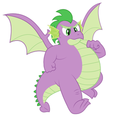 Size: 1024x981 | Tagged: safe, artist:aleximusprime, spike, dragon, molt down, chubby, fat, fat spike, older, simple background, solo, transparent background, winged spike