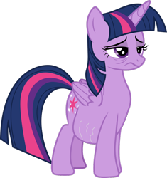 Size: 1024x1091 | Tagged: safe, artist:didgereethebrony, edit, twilight sparkle, twilight sparkle (alicorn), alicorn, bags under eyes, belly, fat, fat edit, simple background, solo, stretchmarks, transparent background, twilard sparkle