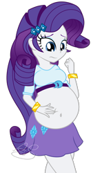 Size: 3992x6746 | Tagged: safe, artist:amoura7447symphony, rarity, equestria girls, absurd resolution, belly, belly button, belly grab, big belly, fat, female, midriff, not pregnant, raritubby, simple background, solo, stuffed, trace, transparent background, vector