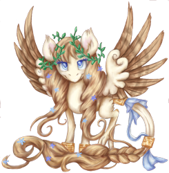 Size: 1706x1741 | Tagged: safe, artist:thebowtieone, oc, oc only, oc:aphrodite, pegasus, pony, braided tail, female, mare, simple background, solo, spread wings, transparent background