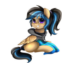 Size: 2550x2582 | Tagged: safe, artist:pridark, oc, oc only, oc:daisy, pegasus, pony, clothes, commission, looking at you, simple background, smiling, socks, solo, striped socks, transparent background