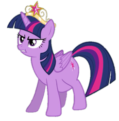 Size: 429x438 | Tagged: safe, artist:varemia, edit, edited screencap, screencap, twilight sparkle, twilight sparkle (alicorn), alicorn, pony, princess twilight sparkle (episode), background removed, big crown thingy, fat, fat edit, jewelry, regalia, simple background, solo, transparent background, twiggy piggy, twilard sparkle