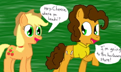 Size: 1600x960 | Tagged: safe, artist:thesontendo, derpibooru import, applejack, cheese sandwich, earth pony, pony, female, mare, weird al yankovic