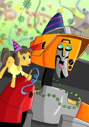 Size: 749x1067 | Tagged: safe, artist:kartoon12, cheese sandwich, transformers, transformers animated, van dyke, voice actor joke, weird al yankovic, wreck-gar