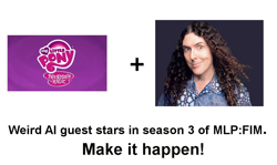 Size: 1024x610 | Tagged: safe, cheese sandwich, season 3, exploitable meme, guest stars, hilarious in hindsight, it happened, make it happen, meta, weird al yankovic