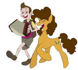 Size: 1323x1191 | Tagged: artist needed, safe, cheese sandwich, crossover, milo murphy, milo murphy's law, voice actor joke, weird al yankovic