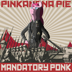 Size: 1024x1024 | Tagged: safe, artist:korencz11, derpibooru import, pinkie pie, earth pony, pony, mandatory fun, parody of a parody, ponified, ponified album cover, ponk, solo, weird al yankovic