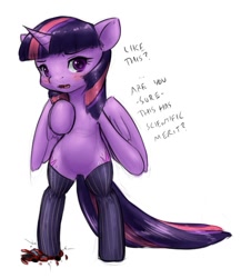 Size: 641x739 | Tagged: safe, artist:alloyrabbit, twilight sparkle, twilight sparkle (alicorn), alicorn, pony, bipedal, blushing, car, clothes, destruction, dialogue, female, giant pony, macro, mare, mega twilight sparkle, sketch, socks, solo, stomping, striped socks