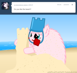 Size: 650x625 | Tagged: safe, artist:mixermike622, oc, oc only, oc:fluffle puff, beach, tumblr:ask fluffle puff