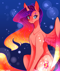 Size: 1261x1487 | Tagged: safe, artist:polkadot-creeper, sunset shimmer, twilight sparkle, twilight sparkle (alicorn), alicorn, pony, fusion, solo