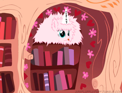 Size: 650x500 | Tagged: safe, artist:mixermike622, oc, oc only, oc:fluffle puff, golden oaks library, hat, solo, time out, tumblr, tumblr:ask fluffle puff