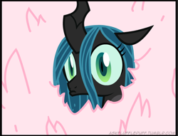 Size: 666x509 | Tagged: safe, artist:mixermike622, derpibooru import, queen chrysalis, oc, oc:fluffle puff, changeling, changeling queen, derpibooru, reaction image, tumblr:ask fluffle puff